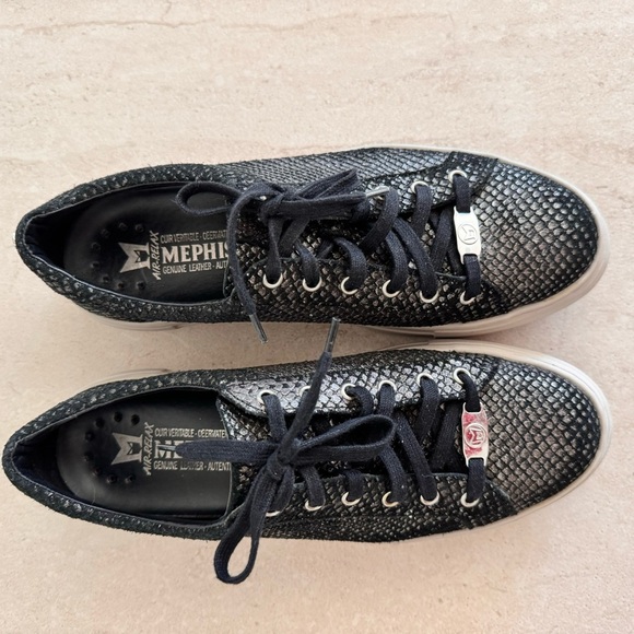 MEPHISTO Air Relax Black Snakeskin Platform Sneakers Size 8.5 - Picture 7 of 10